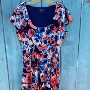 Flowered Short Knee Length Dress